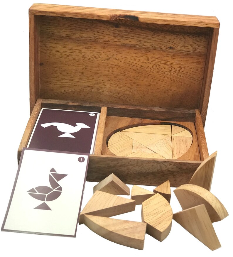 Logic Egg Tangram Set (of 2) With 54 Playing Options Wooden Puzzle Game ...