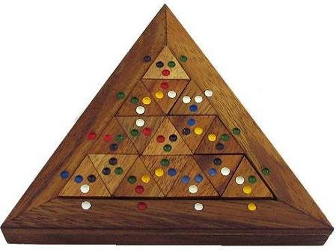 Color Match Triangle Wooden Puzzle Brain Teaser Etsy