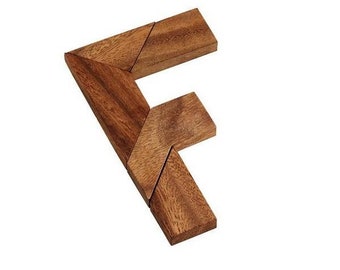 F Letter Puzzle Wooden Brain Teaser