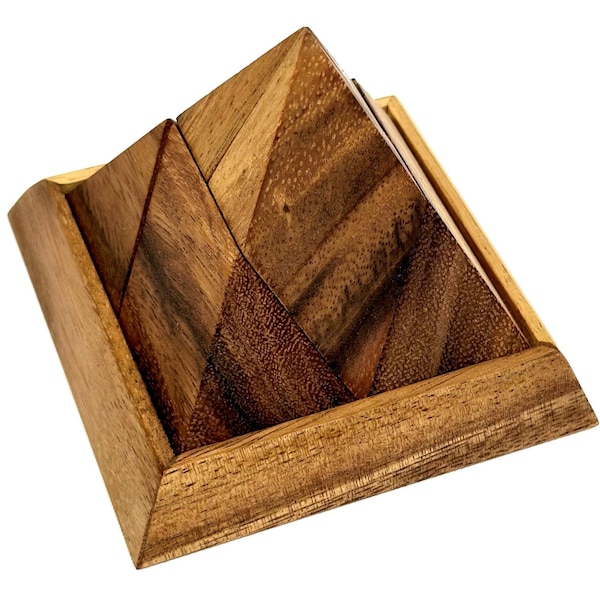 5 Piece Pyramid Wooden Puzzle Brain Teaser