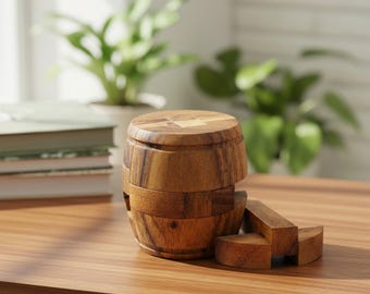 Beer Barrel Antique Style - Brain Teaser Wooden Puzzle
