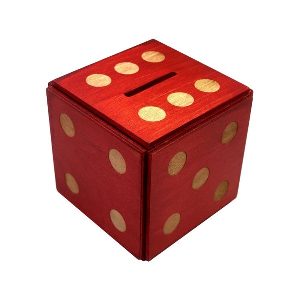 Enigma Dice Cube Secret Puzzle Box Money Trick Box - Red Color