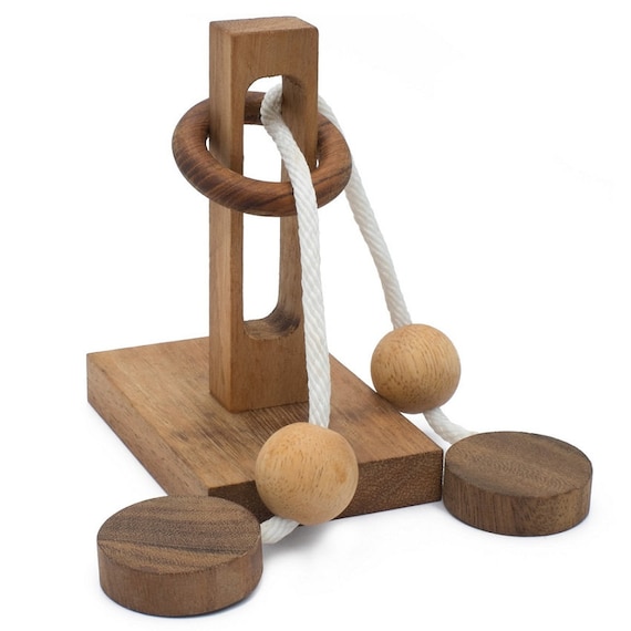 Wood string and ring puzzle new arrivals