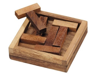 Four T's Wooden Puzzle Brain Teaser
