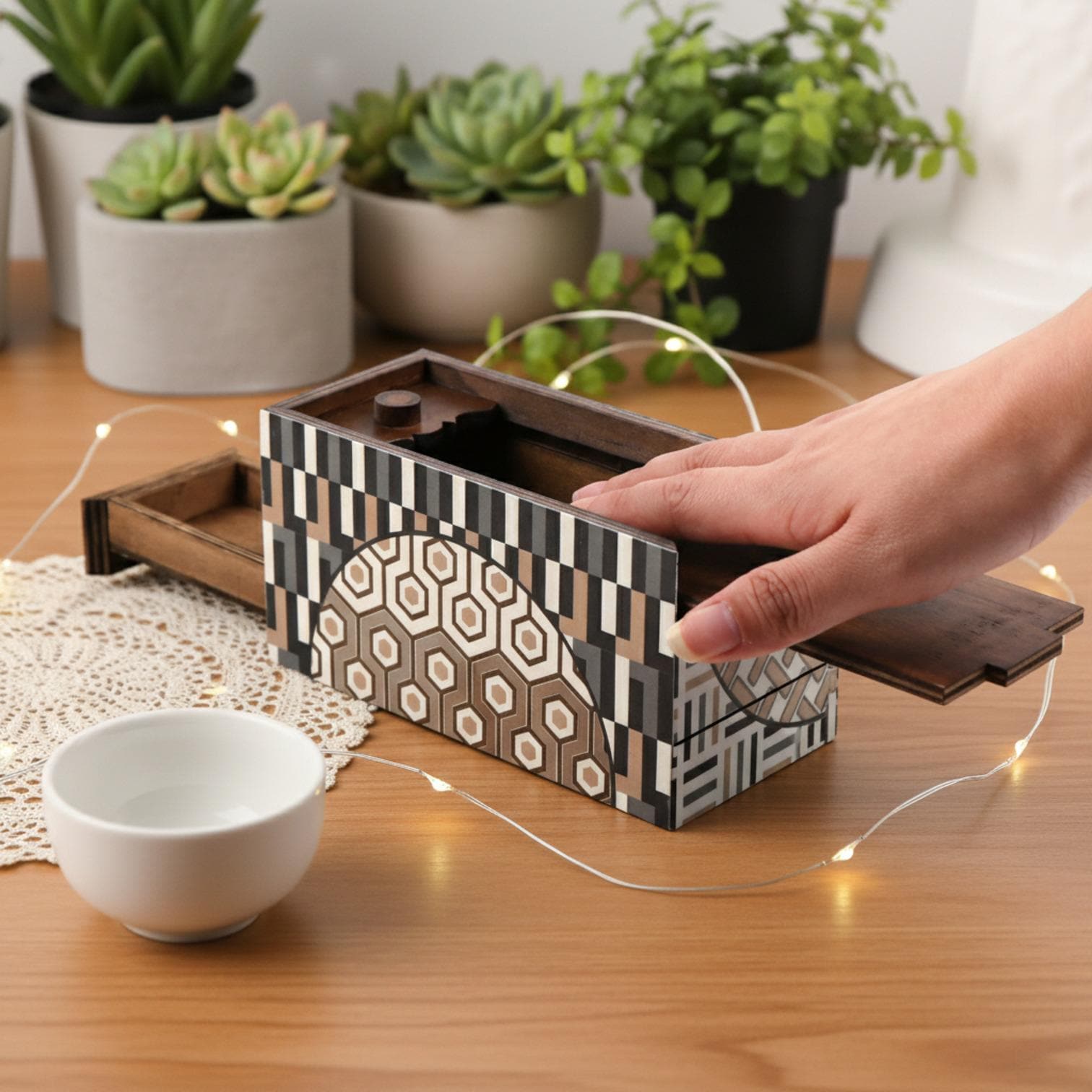 Boîte à Énigme En Bois - Puzzle Cadeau - 15.5x8.4x5 Cm - Pour Mariage, Anniversaire - Cadeau Créatif