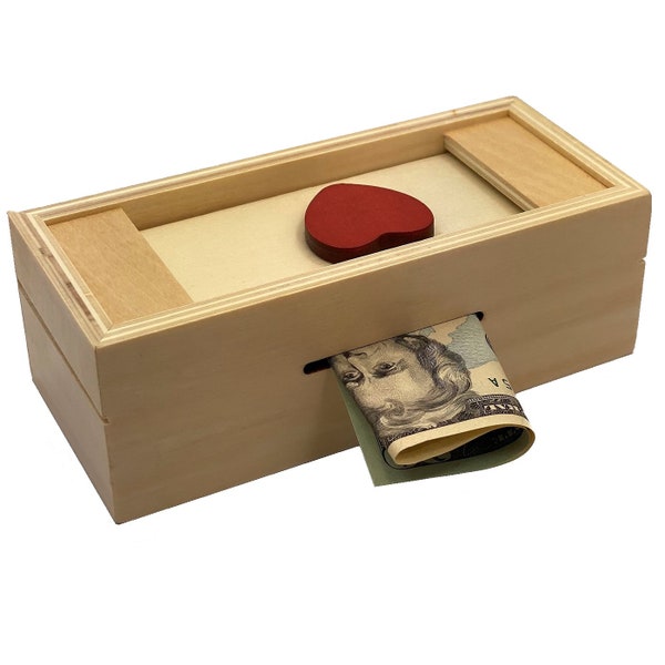 Enigma Heart Secret Puzzle Box - Money Gift Trick Box