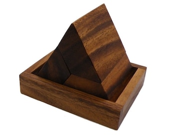 3 Pieces Pyramid With Base - Wooden Puzzle