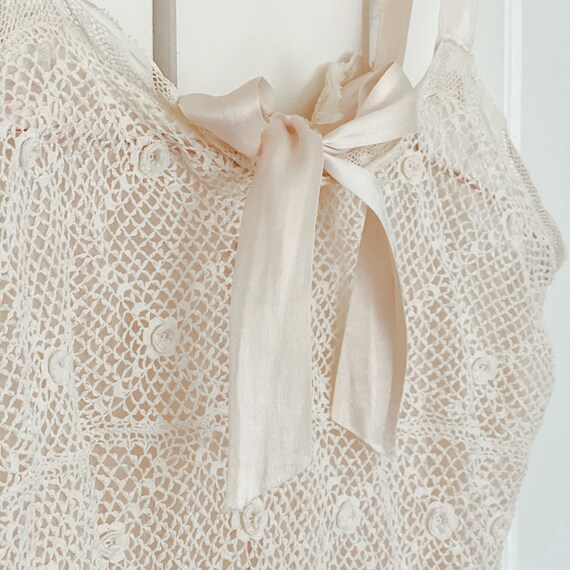 Antique Victorian Crocheted Corset Cover Edwardia… - image 3