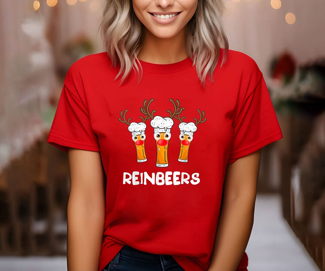 Reindeer Beer Christmas Shirt Reinbeers Drinking Xmas Shirt Etsy