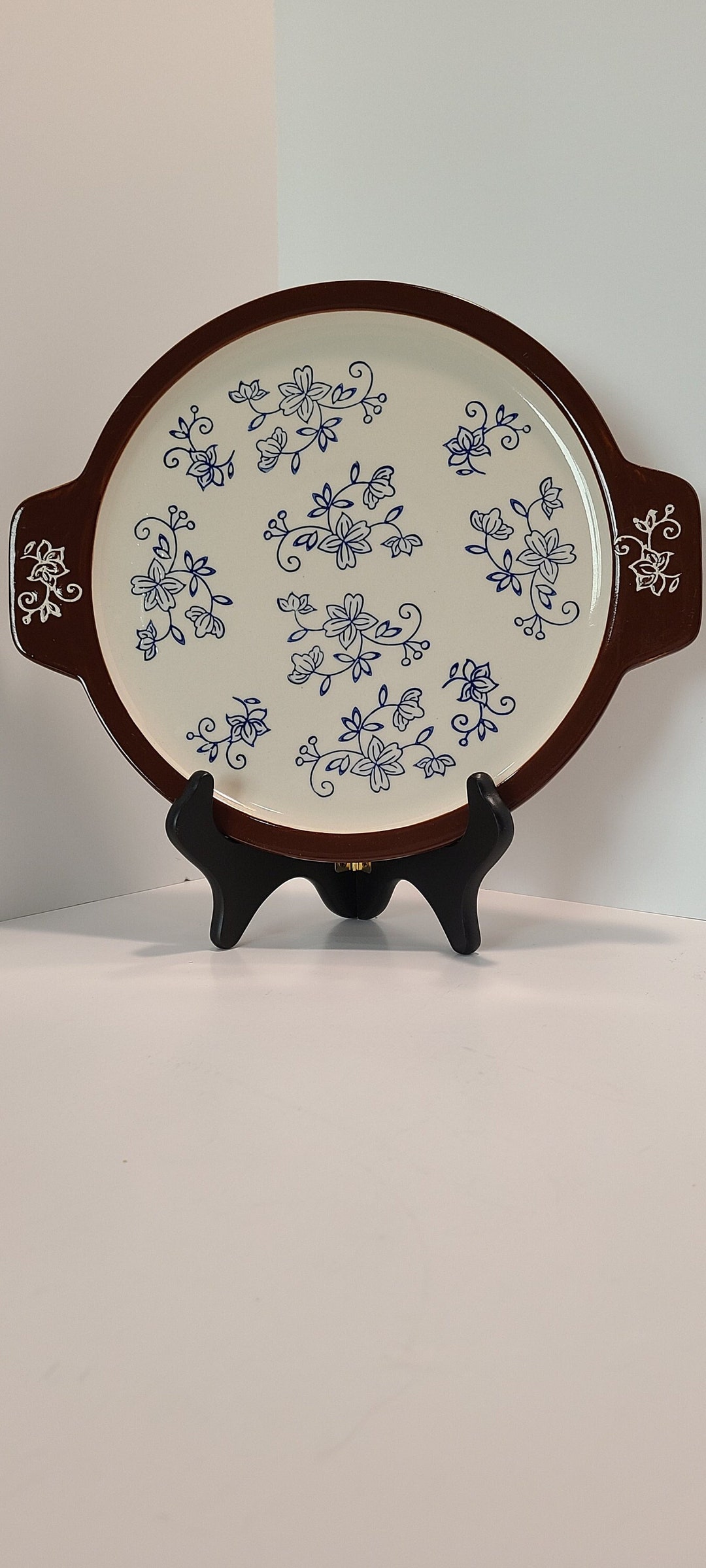 Temptations Blue Floral Lace Platter/lid replacement Piece Etsy