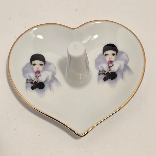Heart Shaped with Gold Like Gilding: Belina Pierrot Love Ring Holder/Dish  by Michel Oks Paris