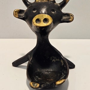 Vintage Vienna, Austria Baller Brass Cow Egg Cup/Round Candle Holder