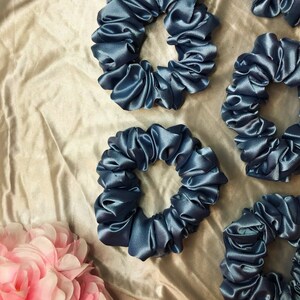 xxl satin scrunchie/ blue satin scrunchie/ xxl scrunchie/scrunchie/thick hair scrunchie/hair accessory/ satin scrunchie
