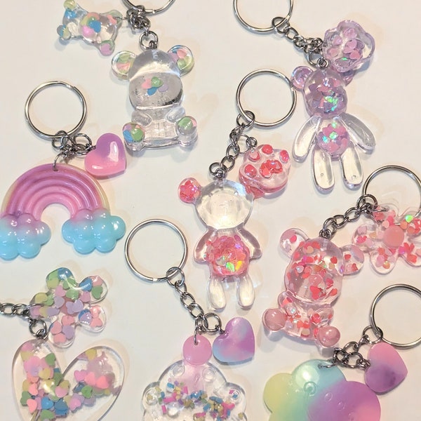 Resin Keychain Bear Etsy