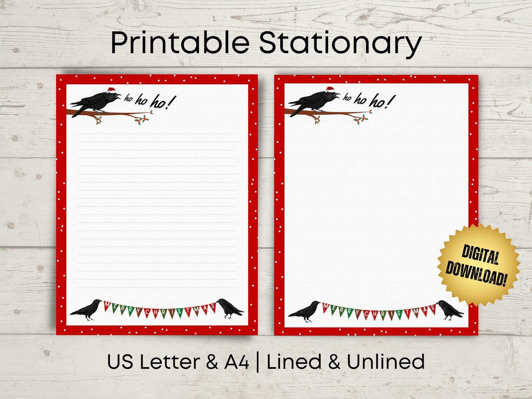 Raven Crow PRINTABLE STATIONARY 8.5x11/a4 Lined/unlined - Etsy