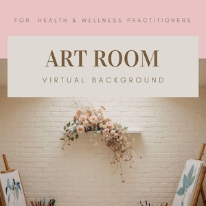 Art Studio Zoom Background with Skylight | Boho Floral Painting Room | Virtual Backdrop for Artists & Creatives