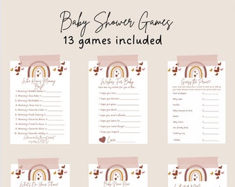 Girl Baby Shower Games- Rainbow- Baby Game- Edit with Free Canva Account