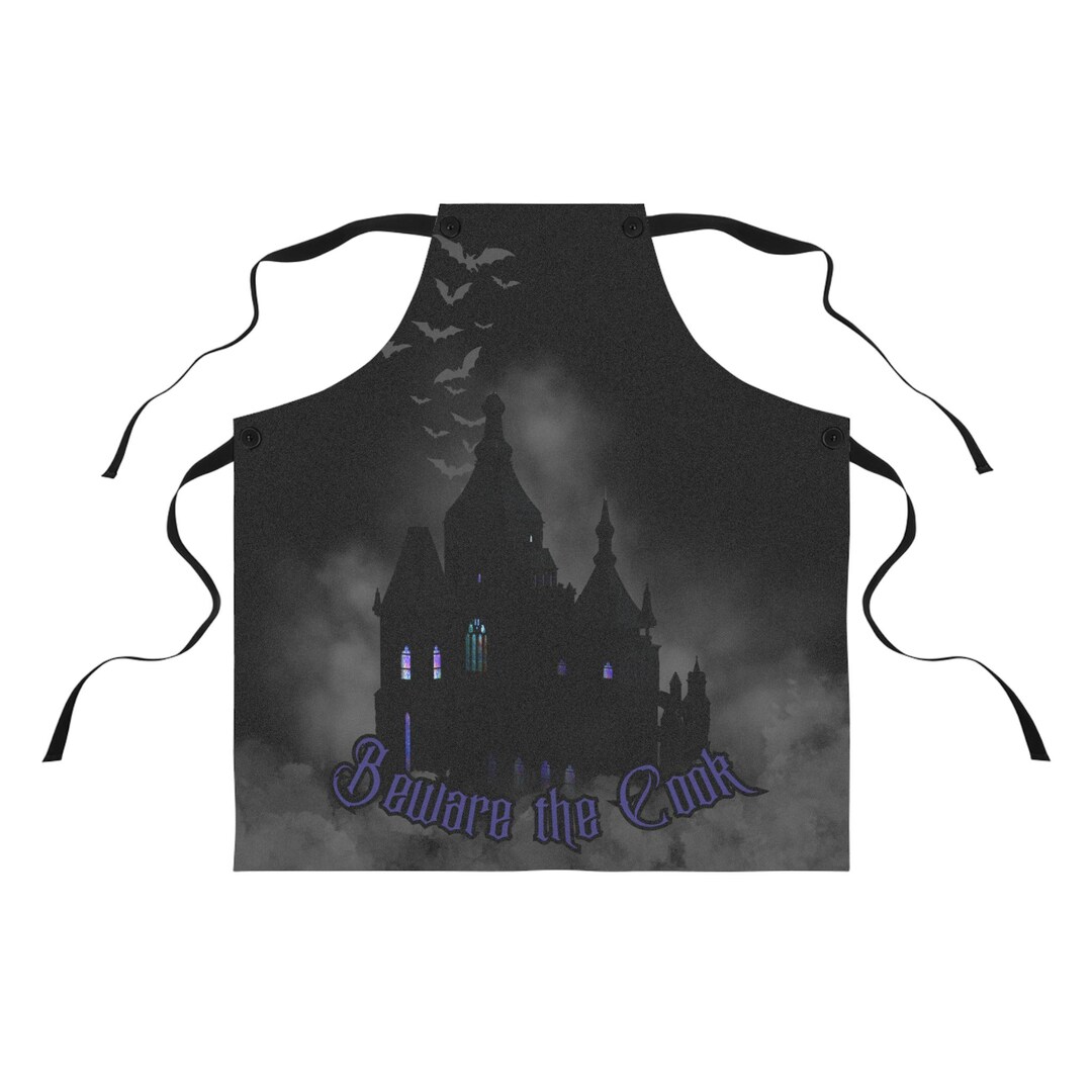 Castle Apron Haunted Castle Bats Apron | Gothic Halloween Cooking Apron - Etsy