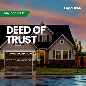 Deed of Trust | Legal Template Word Document | Instant Download | Legal Tree