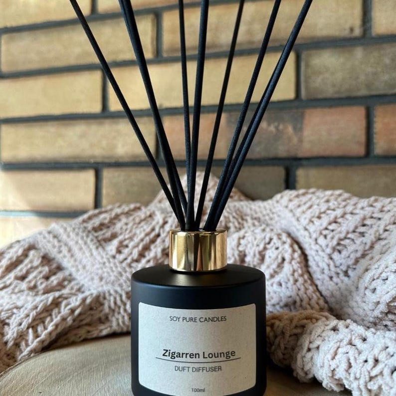 Diffuseur de parfum d'ambiance « Cigar Lounge », parfum d'ambiance végan longue durée (100 ml, 8 pinces en fibres) image 2