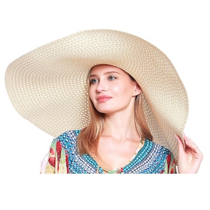 Solid Straw Sun Hat, Resort-Style, Oversized Wide Brim Hat, Sun Hat, Summer, Vacation