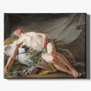 Vintage &quot;Sleep&quot; Oil Painting Print by Jean Bernard Restout (Digital Download)