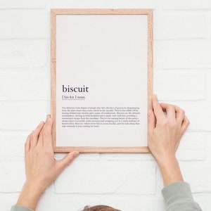 Funny Biscuit Definition Art Print: Humorous Foodie Wall Decor (Digital Download)
