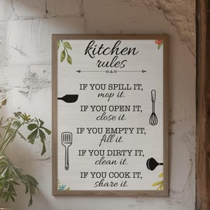 Kitchen Etiquette Sign Poster, Shared Kitchen Guidelines, Workplace Kitchen Etiquette Poster, Seniors Home Kitchen Rules, Digital Download