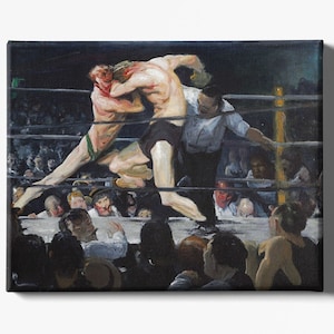 Vintage Boxing Match Wall Art Print | Antique Wall Art | Oil Painting Instant Download | Vintage Printable Art | Digital Download