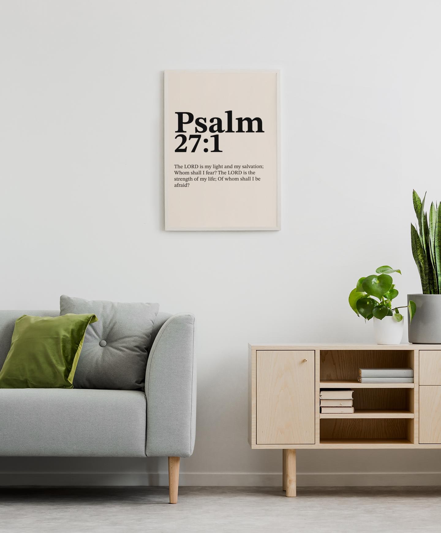 Psalm 27 1 Scripture Wall Art, Bible Verse Poster for Christians, Faith ...