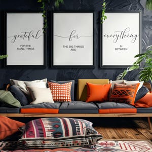Grateful For Everything Wall Art, Gratitude Print, Christian Home Decor, Home Decor Printable Art, Dining Room Wall Decor, Digital Download