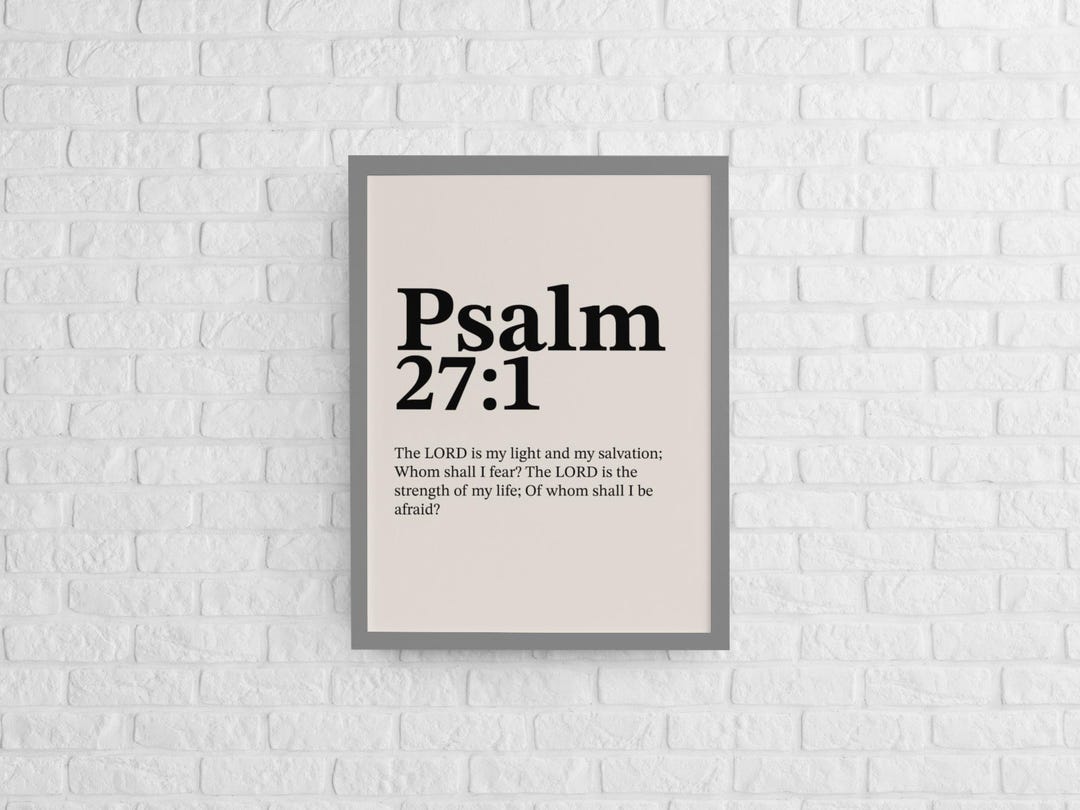Psalm 27 1 Scripture Wall Art, Bible Verse Poster for Christians, Faith ...