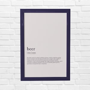 Funny Beer Definition Art Print: Home Bar Decor (Digital Download)