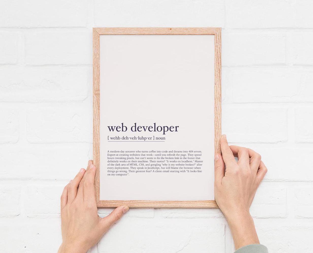 Funny Web Developer Definition Art Print: Office Humor (digital Files ...
