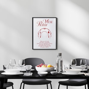 Meal Prayer Print: Catholic Christian Dining Room Wall Art (Digital Files)