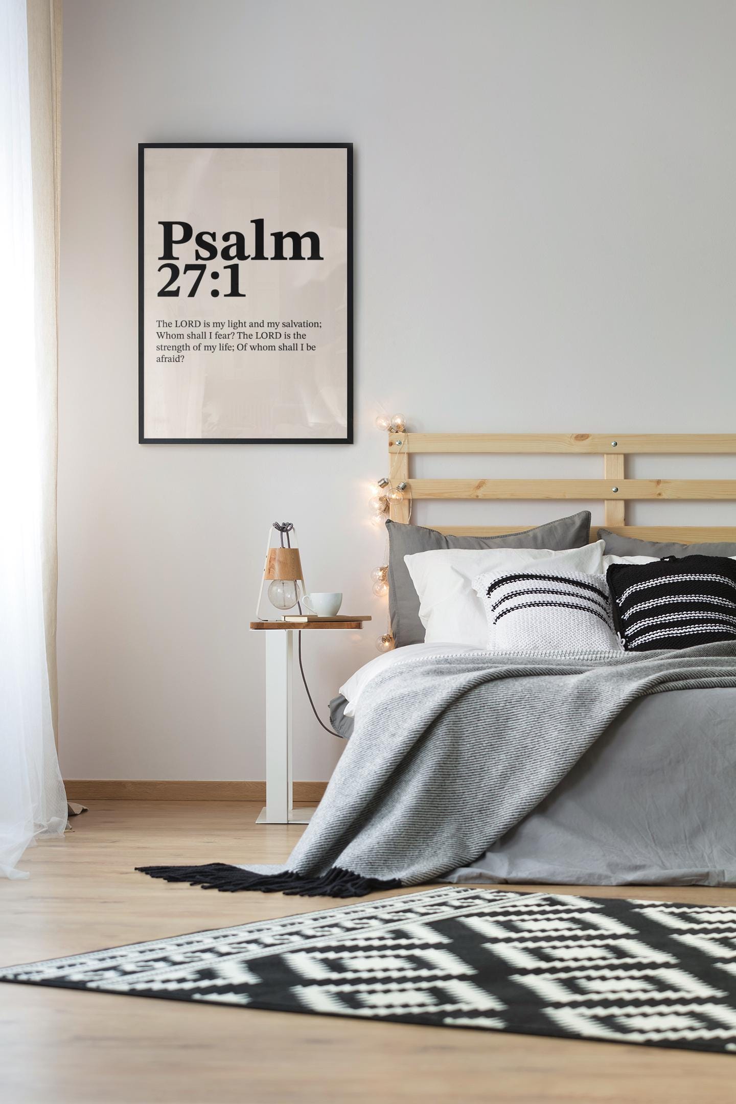 Psalm 27 1 Scripture Wall Art, Bible Verse Poster for Christians, Faith ...