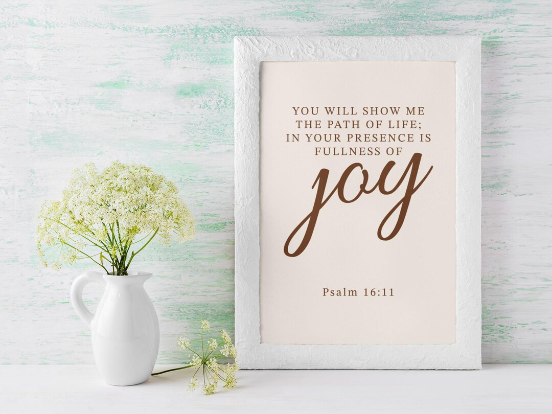 Psalm 16 11 JOY Scripture Wall Art, Bible Verse Poster for Christians ...