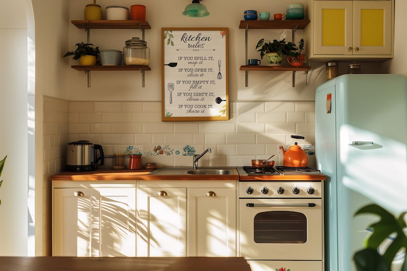 Kitchen Etiquette Sign: Minimalist Kitchen Rules Poster (digital ...