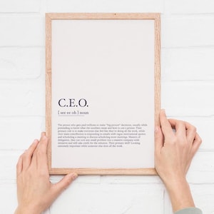 Funny CEO Definition Art Print: Humorous Office Wall Decor (Digital Download)