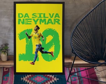 Neymar Wand Kunst, Neymar Poster, Sport Poster, Fußball Poster, Brasilien Sport Poster, Fußball Wand Kunst Geschenk, Sport Raum Dekor, Digitale Dateien