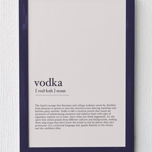Funny Vodka Definition Art Print: Home Bar Decor (Digital Download)