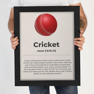 Funny Cricket Definition Wall Art, Humorous Cricket Art Print, Cricket Wall Art for Game Room, Sports Art Print, Cricket Fan Gift
