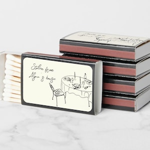 Apartment matches, housewarming gift matchbox, cute matches, Sketchy drawings, black and white, host gift, gift for host, set of 50