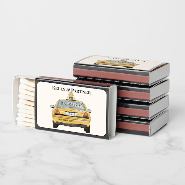 wedding favors for guests in bulk Personalized New York City Taxi Matchbook Wedding Favors. Bulk Wedding Favors. Set 50.