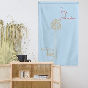 Los Angeles Wandteppich Flagge Obstwagen Home Decor Wohnheim Dekor, Skizzen minimalistisch Zeichnung