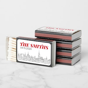 New York City Skyline Matchbook  wedding favors for guests in bulk Customizable party Favors - NYC wedding.