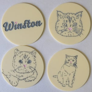 Custom Cat Coasters Made from High-Quality Acrylic - Perfect Gift for Cat Lovers. Best friend gift. Pet portraits.
