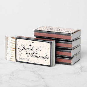 Stars Aline Matchbook,  wedding favors for guests in bulk Customizable, party Favors - Night Sky.