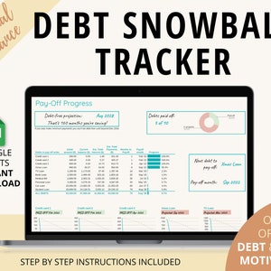 Debt Snowball Tracker | Google Sheets template | Debt payoff tracker| Debt motivation | Loan payoff