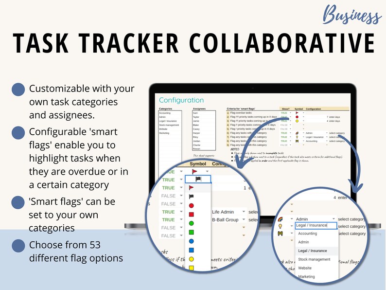 Team Task Tracker | 10 Person Collaborative Team | Google Sheets ...